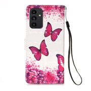For Samsung Galaxy A34 5G 3D Painting Horizontal Flip Leather Phone Case(Rose Butterfly)