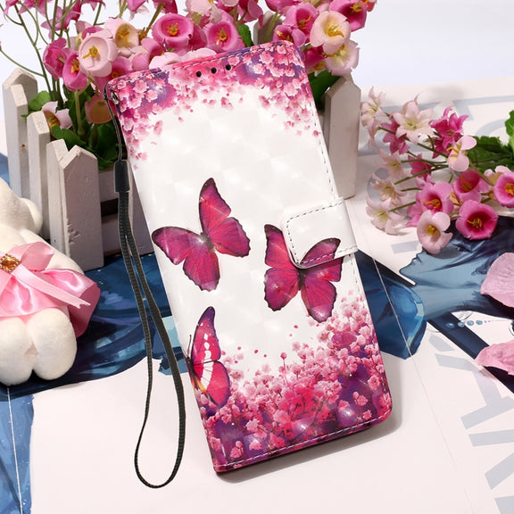 For Samsung Galaxy A34 5G 3D Painting Horizontal Flip Leather Phone Case(Rose Butterfly)