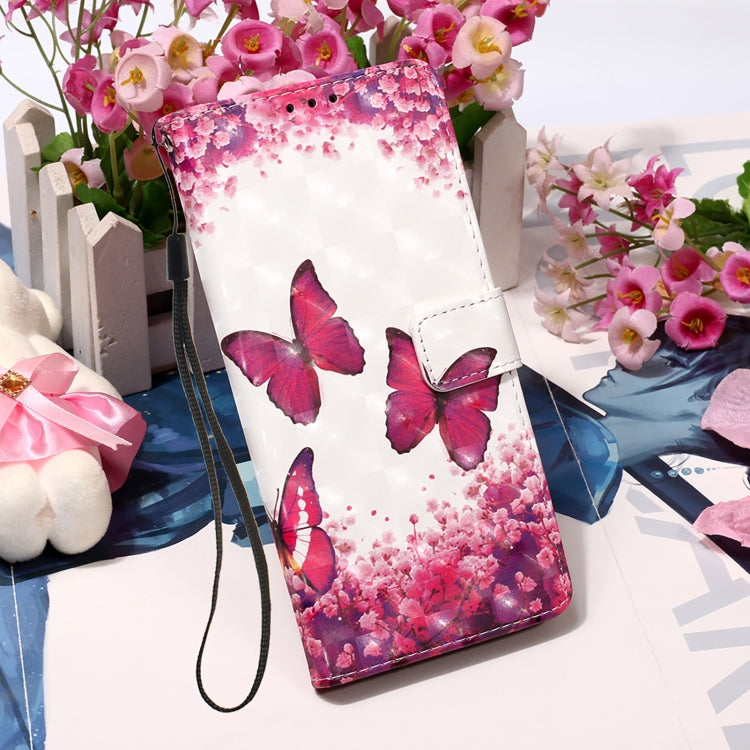 For Samsung Galaxy A34 5G 3D Painting Horizontal Flip Leather Phone Case(Rose Butterfly)