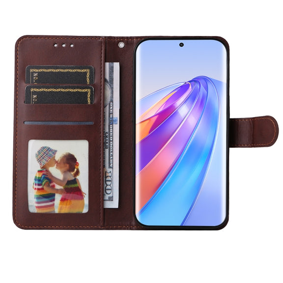 For Honor X9a/X40 5G/Magic5 Lite Classic Calf Texture Flip Leather Phone Case(Brown)
