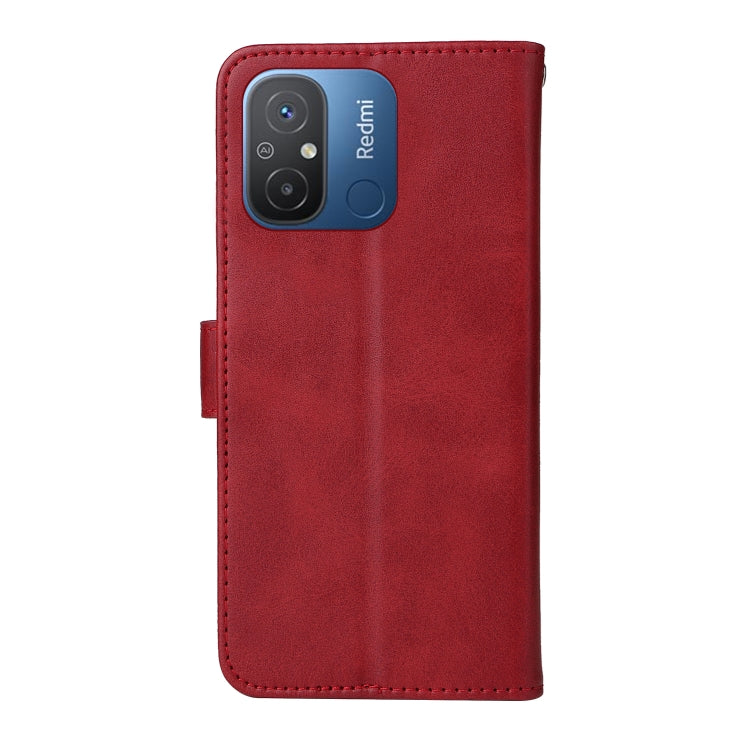For Xiaomi Redmi 11A 4G/12C Classic Calf Texture Flip Leather Phone Case(Red)