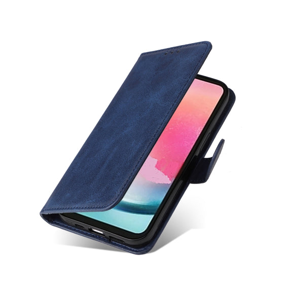 For Samsung Galaxy A24 4G Classic Calf Texture Flip Leather Phone Case(Blue)