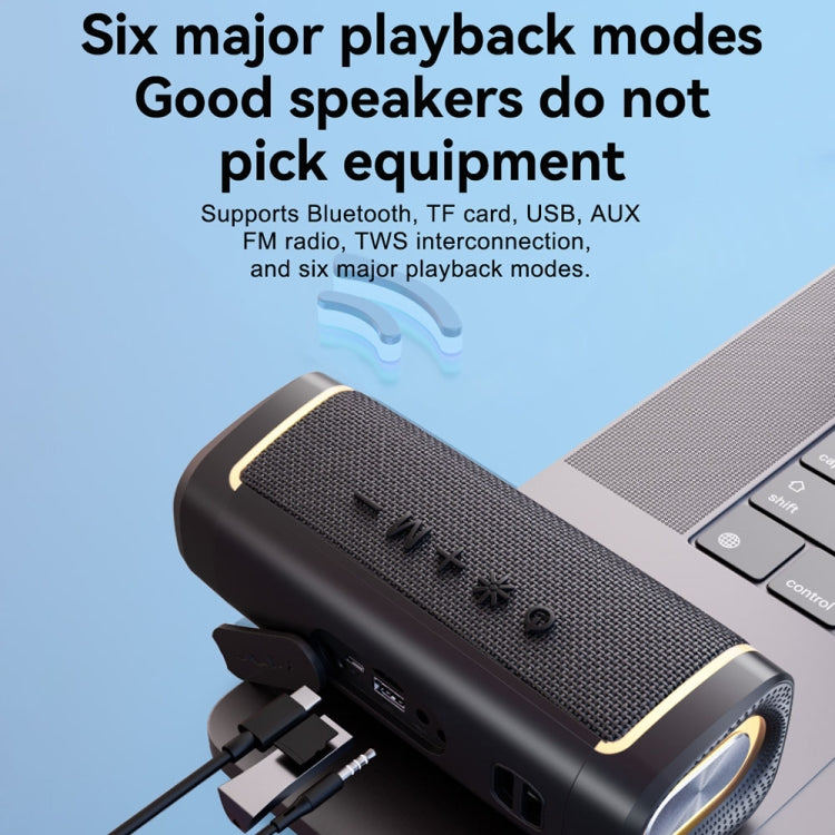 T&G TG375 Outdoor Portable LED Light RGB Wireless Bluetooth Speaker Subwoofer(Grey)