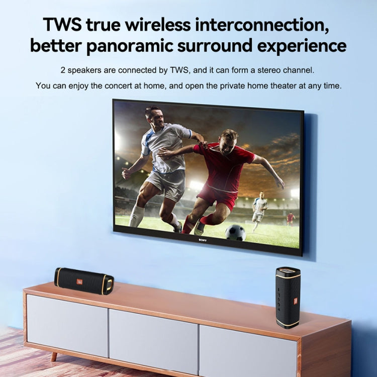 T&G TG375 Outdoor Portable LED Light RGB Wireless Bluetooth Speaker Subwoofer(Blue)