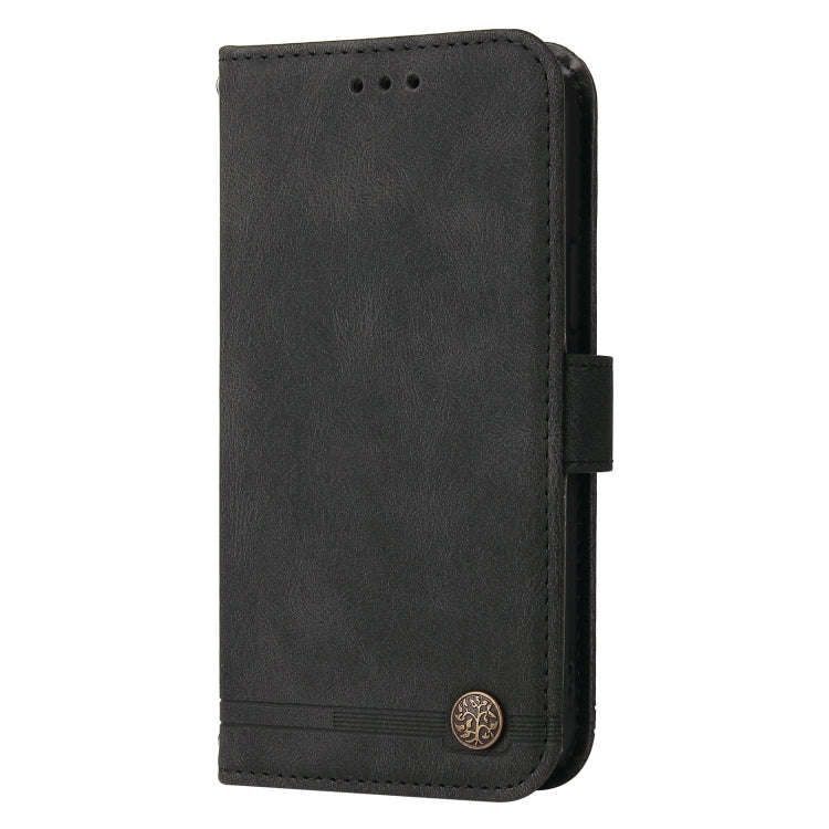 For Honor X9a/X40 5G/Magic5 Lite Skin Feel Life Tree Metal Button Leather Phone Case(Black)