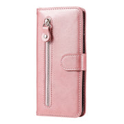 For Xiaomi Redmi 11A 4G/12C Calf Texture Zipper Leather Phone Case(Rose Gold)
