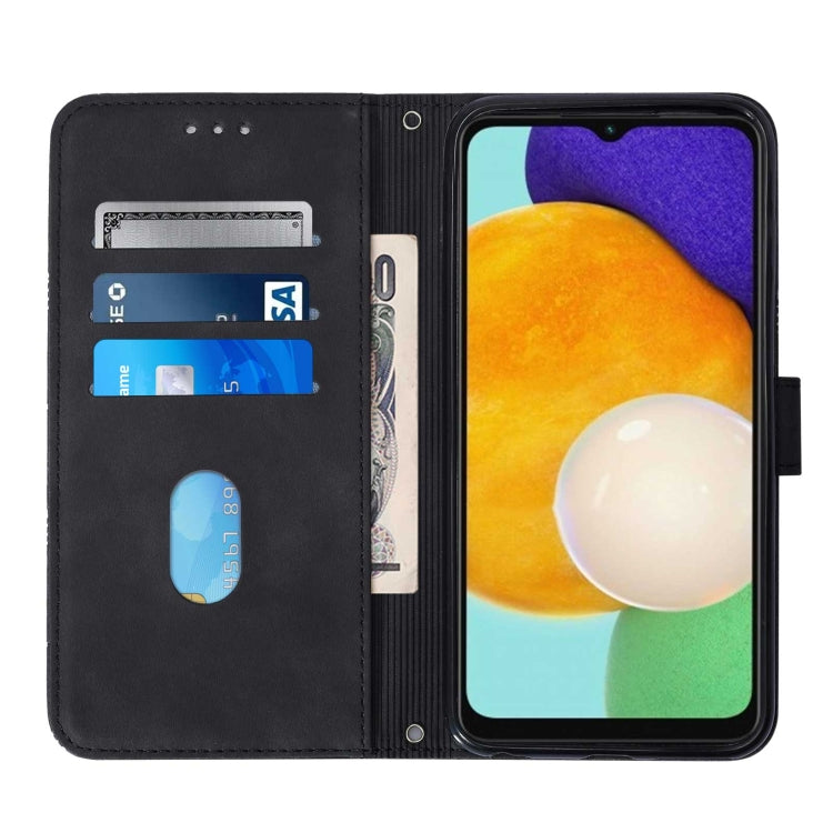 For Samsung Galaxy A34 5G Crossbody 3D Embossed Flip Leather Phone Case(Black)
