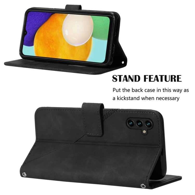 For Samsung Galaxy A34 5G Crossbody 3D Embossed Flip Leather Phone Case(Black)