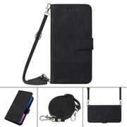 For Xiaomi Redmi 12C / Redmi 11A 4G Global Crossbody 3D Embossed Flip Leather Phone Case(Black)
