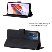 For Xiaomi Redmi 12C / Redmi 11A 4G Global Crossbody 3D Embossed Flip Leather Phone Case(Black)