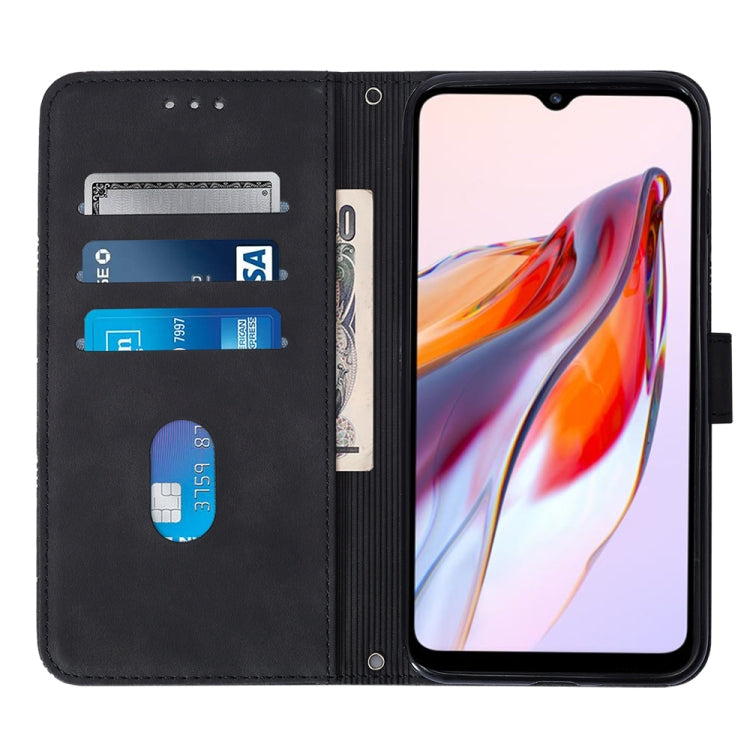 For Xiaomi Redmi 12C / Redmi 11A 4G Global Crossbody 3D Embossed Flip Leather Phone Case(Black)