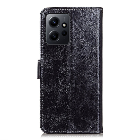 For Xiaomi Redmi Note 12 4G Global Retro Crazy Horse Texture Horizontal Flip Leather Phone Case(Black)