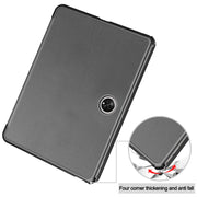 For OnePlus Pad Custer Pure Color 3-Fold Holder Smart Leather Tablet Case(Grey)