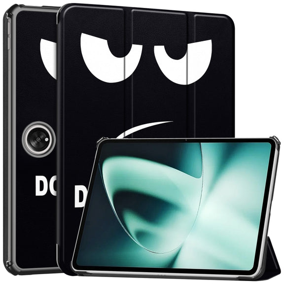 For OnePlus Pad Custer Painted 3-Fold Holder Smart Leather Tablet Case(Big Eye Me)