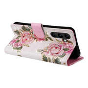 For Samsung Galaxy A34 5G Bronzing Painting RFID Leather Phone Case(Rose Flower)