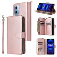 For Xiaomi Redmi Note 12 5G Global / Poco X5 9 Card Slots Zipper Wallet Bag Leather Phone Case(Rose Gold) - free shipping - PMC TechLife - Order now!