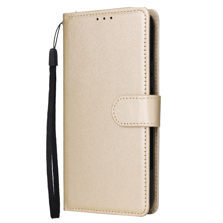 For Samsung Galaxy A34 3 Card Slots Multifunctional Leather Phone Case(Gold)