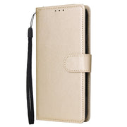 For Samsung Galaxy A34 3 Card Slots Multifunctional Leather Phone Case(Gold)