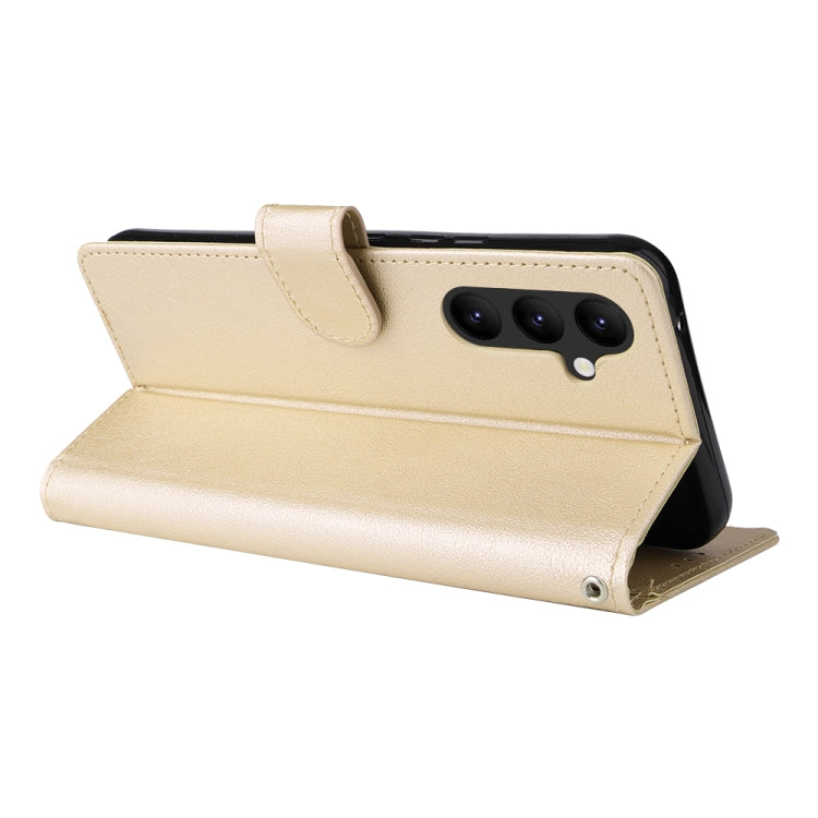 For Samsung Galaxy A34 3 Card Slots Multifunctional Leather Phone Case(Gold)