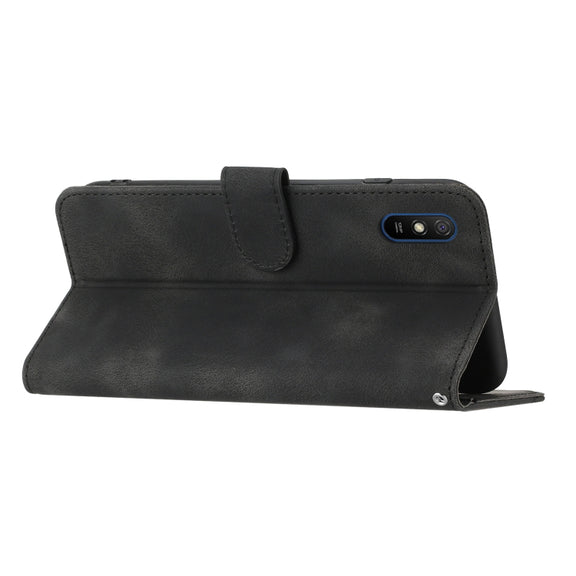 For Xiaomi Redmi 9A/9AT/9i Heart Pattern Skin Feel Leather Phone Case(Black)