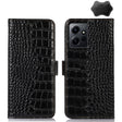 For Xiaomi Redmi Note 12 4G Global Crocodile Top Layer Cowhide Leather Phone Case(Black) - Note 12 Cases by PMC TechLife | Online Shopping South Africa | PMC TechLife