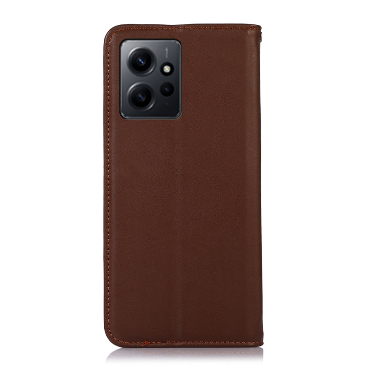 For Xiaomi Redmi Note 12 4G Global KHAZNEH Nappa Top Layer Cowhide Leather Phone Case(Brown)