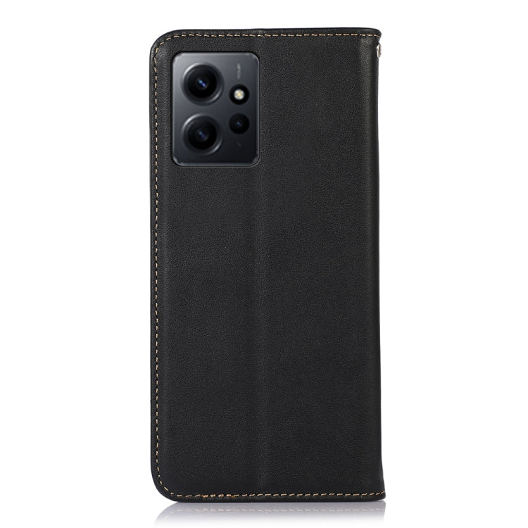 For Xiaomi Redmi Note 12 4G Global KHAZNEH Nappa Top Layer Cowhide Leather Phone Case(Black)