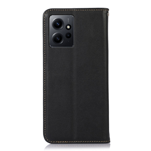 For Xiaomi Redmi Note 12 4G Global KHAZNEH Nappa Top Layer Cowhide Leather Phone Case(Black)