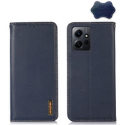 For Xiaomi Redmi Note 12 4G Global KHAZNEH Nappa Top Layer Cowhide Leather Phone Case(Blue)