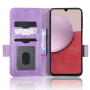 For Samsung Galaxy A14 5G Symmetrical Triangle Leather Phone Case(Purple)