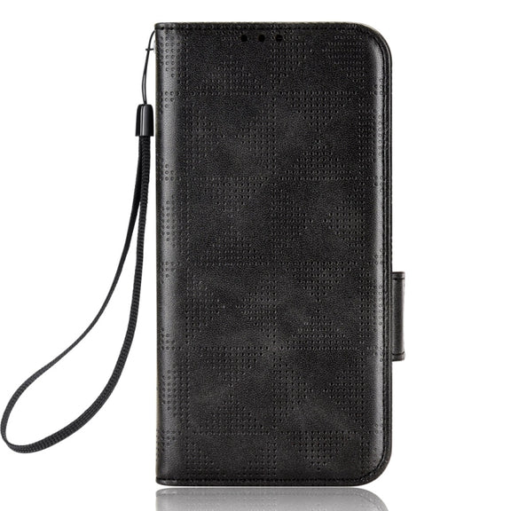 For Samsung Galaxy A24 4G Symmetrical Triangle Leather Phone Case(Black)