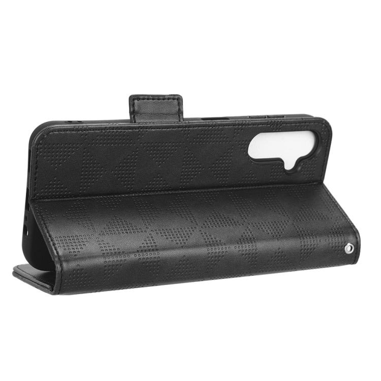 For Samsung Galaxy A24 4G Symmetrical Triangle Leather Phone Case(Black)