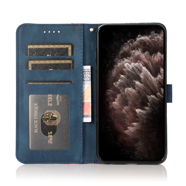 For Samsung Galaxy A50 / A30s / A50s Dual-color Stitching Leather Phone Case(Red Blue)
