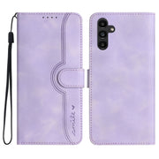 For Samsung Galaxy A14 5G Heart Pattern Skin Feel Leather Phone Case(Purple)