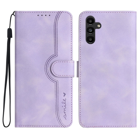 For Samsung Galaxy A14 5G Heart Pattern Skin Feel Leather Phone Case(Purple)