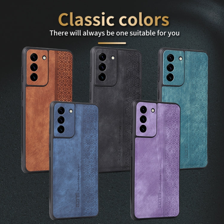 For Samsung Galaxy S21+ 5G AZNS 3D Embossed Skin Feel Phone Case(Brown)