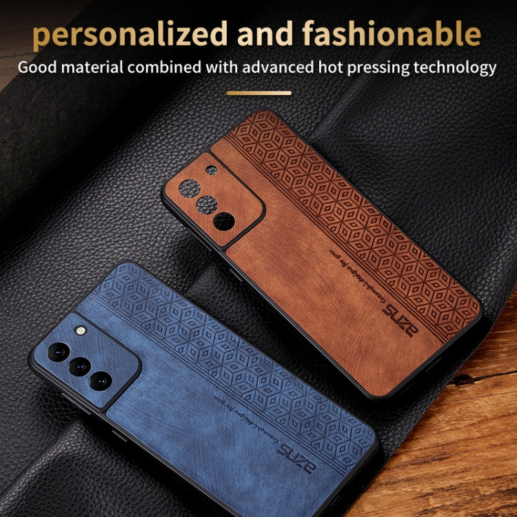 For Samsung Galaxy S21+ 5G AZNS 3D Embossed Skin Feel Phone Case(Brown)