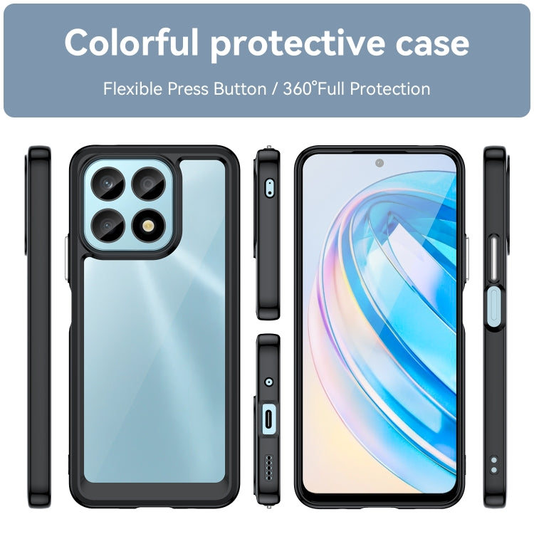 For Honor X8a Colorful Series Acrylic + TPU Phone Case(Black)