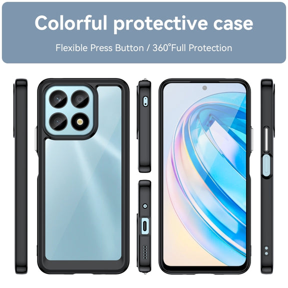 For Honor X8a Colorful Series Acrylic + TPU Phone Case(Black)