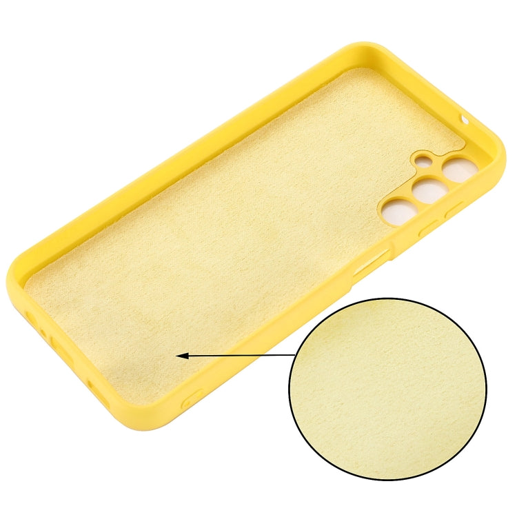For Samsung Galaxy A24 4G Pure Color Liquid Silicone Shockproof Phone Case(Yellow)