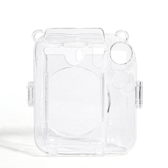 For FUJIFILM instax mini 12 Crystal Hard Acrylic Camera Case with Shoulder Strap(DIY Milk Cow)