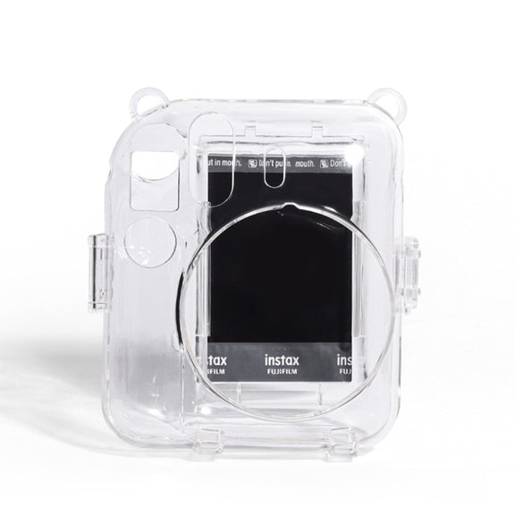 For FUJIFILM instax mini 12 Crystal Hard Acrylic Camera Case with Shoulder Strap(DIY Milk Cow)