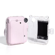 For FUJIFILM instax mini 12 Crystal Hard Acrylic Camera Case with Shoulder Strap(DIY Milk Cow)