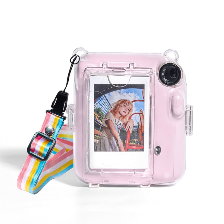 For FUJIFILM instax mini 12 Crystal Hard Acrylic Camera Case with Shoulder Strap(DIY Milk Cow)