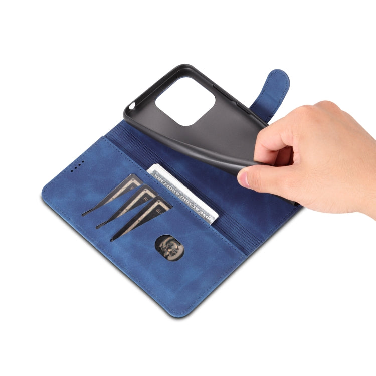 For Xiaomi Redmi 12C / Redmi 11A / Poco C55 AZNS Skin Feel Calf Texture Flip Leather Phone Case(Blue)