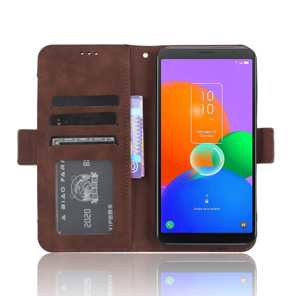 For TCL 403 Skin Feel Calf Texture Card Slots Leather Phone Case(Brown)