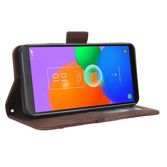 For TCL 403 Skin Feel Calf Texture Card Slots Leather Phone Case(Brown)