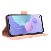 For TCL 408 Skin Feel Calf Texture Card Slots Leather Phone Case(Pink)