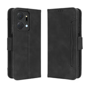 For Honor X7a Skin Feel Calf Texture Card Slots Leather Phone Case(Black)