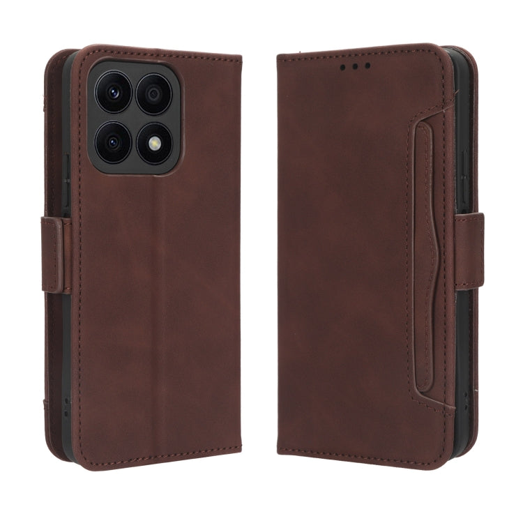 For Honor X8a Skin Feel Calf Texture Card Slots Leather Phone Case(Brown)